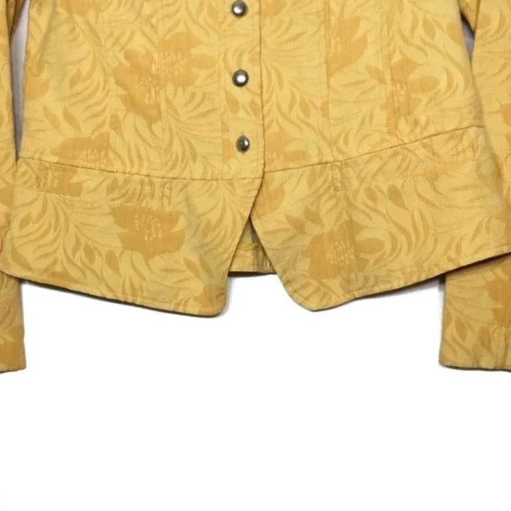 YELLOW TAPESTRY LONG SLEEVES MILITARY JACKET SMALL - Picture 8 of 15